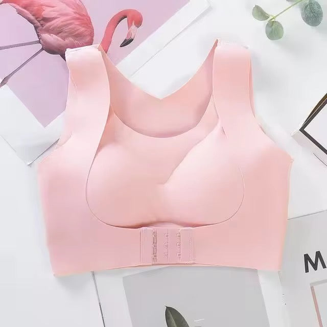 (34-42)Women Plain Seamless Cross Posture Correction Back Straighter Bra [054]