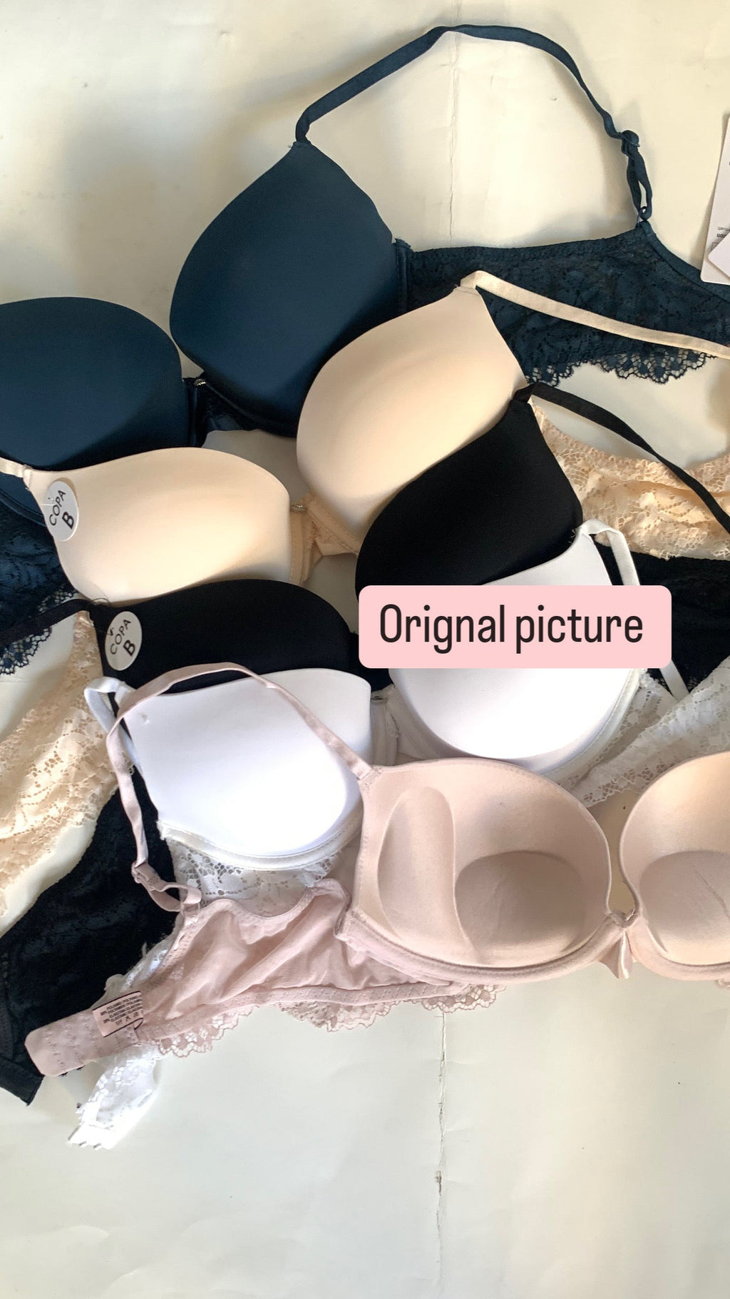 (32-44)b Elegant Lace Strap Double Padded Pushup Wire Bra (087)