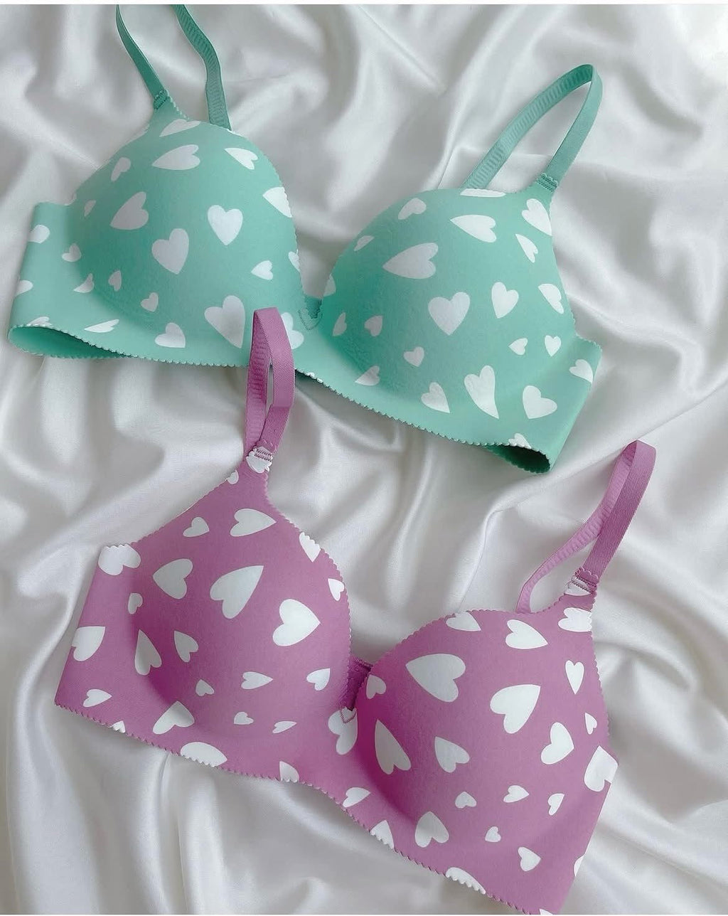 (36-42)B Seamless Heart Design Soft Push-up Bra (169)