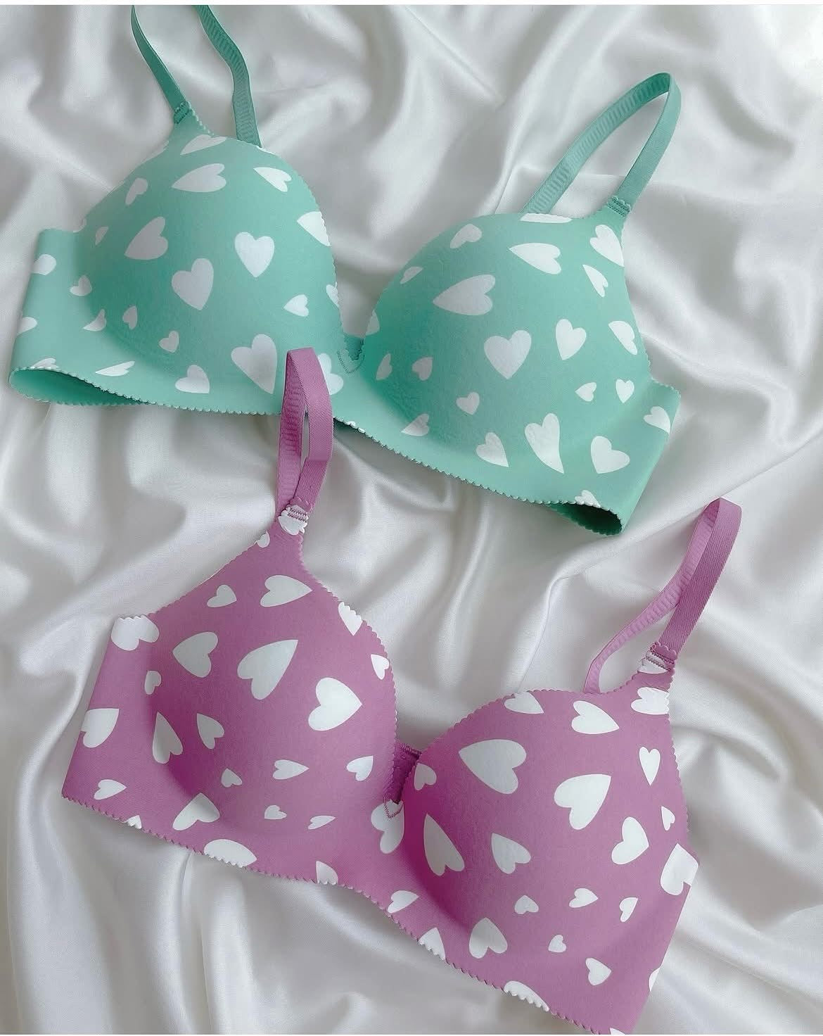 (36-42)B Seamless Heart Design Soft Push-up Bra (169)