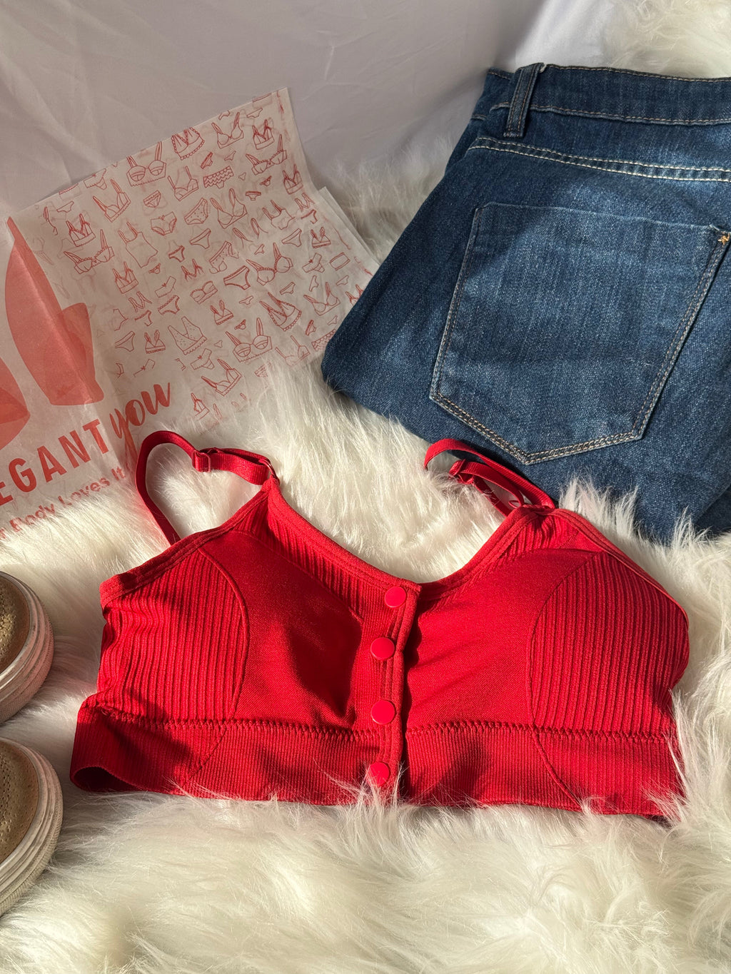 (28-44)Front Button Style Comfy Bra