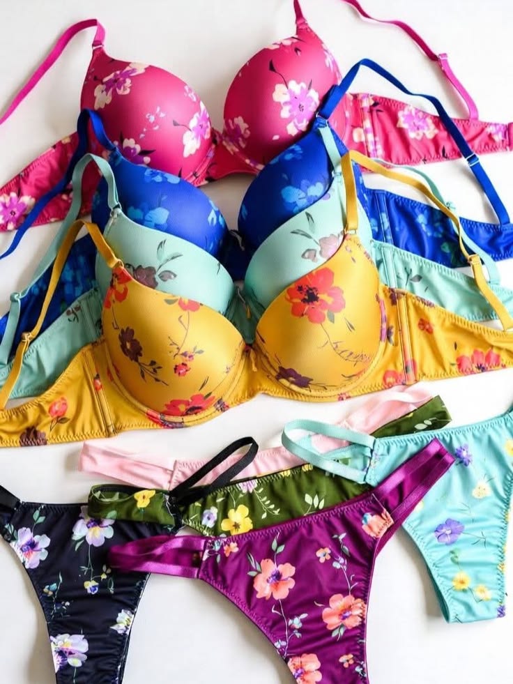 Pack of 3 Valentina Push-Up Bra Floral flower printed