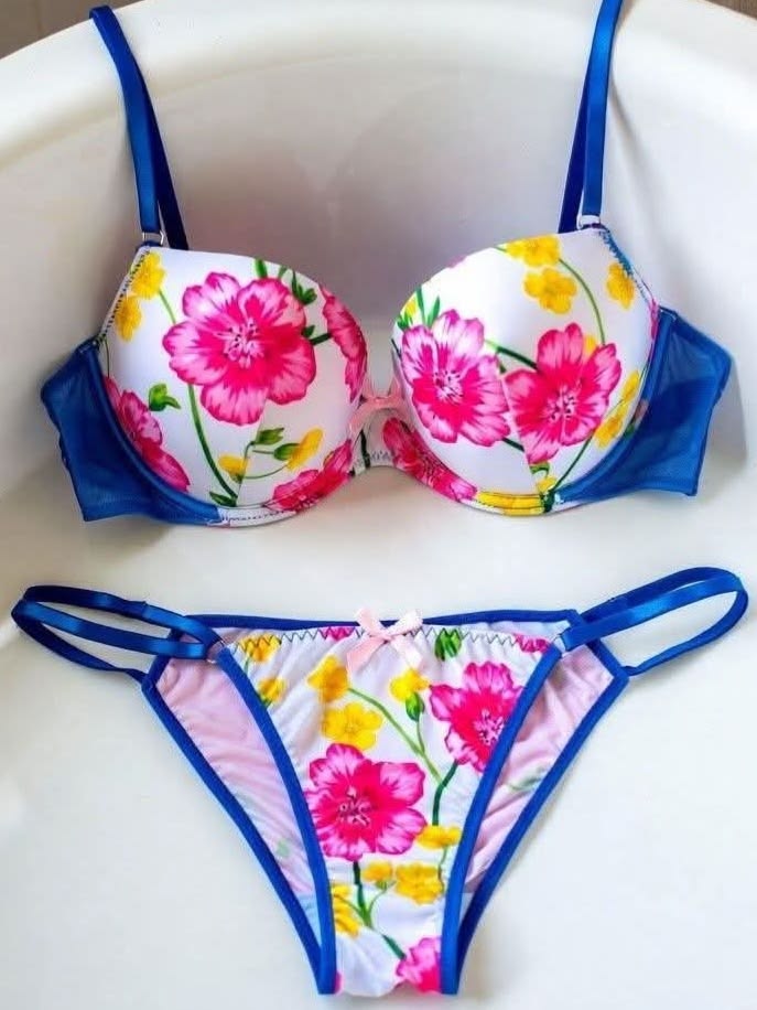 Pack of 3 Valentina Push-Up Bra Floral flower printed