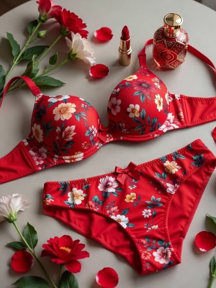 Pack of 3 Valentina Push-Up Bra Floral flower printed
