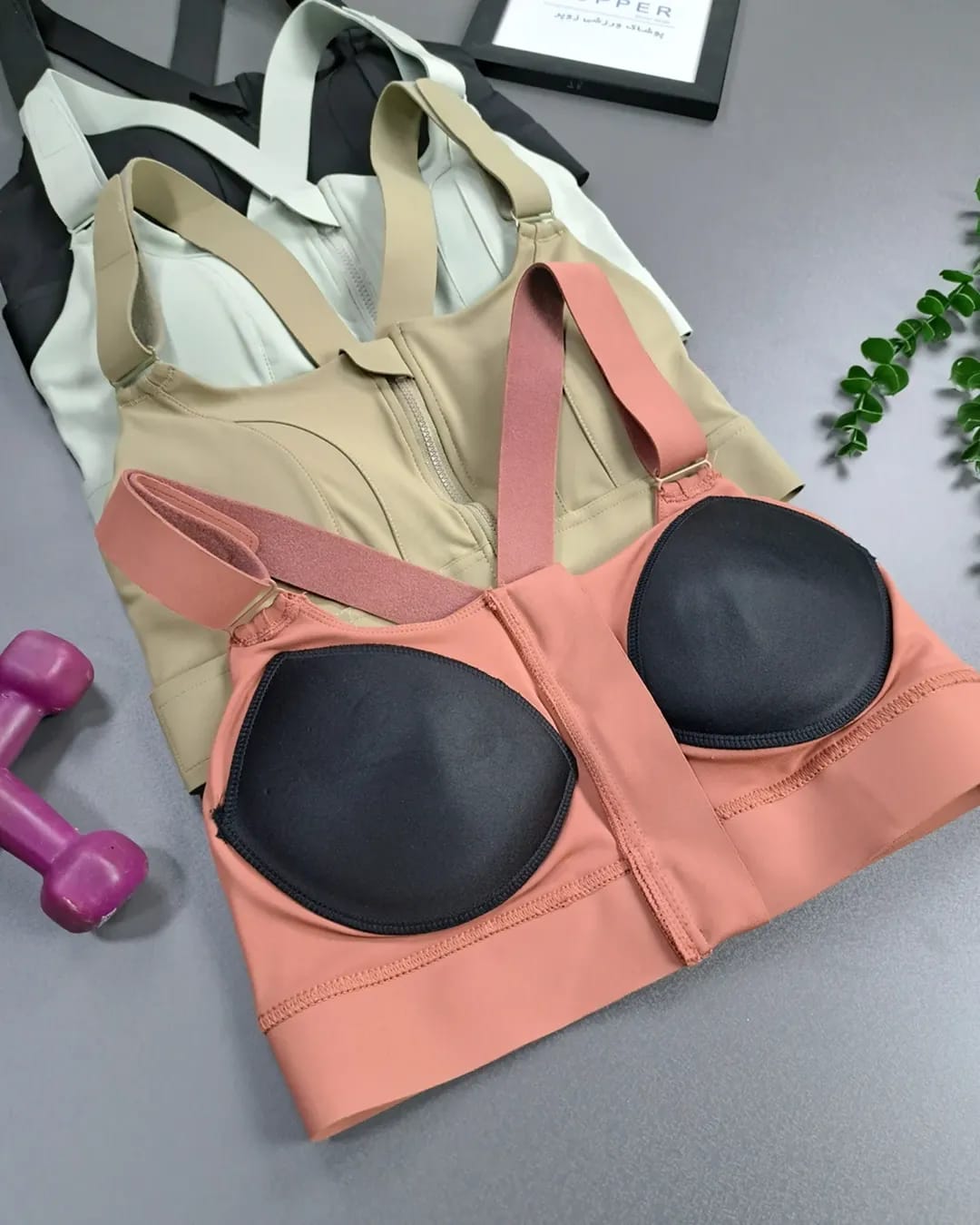 High Impact,A+ Quality, Ultimate Comfort, Sports Bra, Zipper(085) ( Pack of 3 )