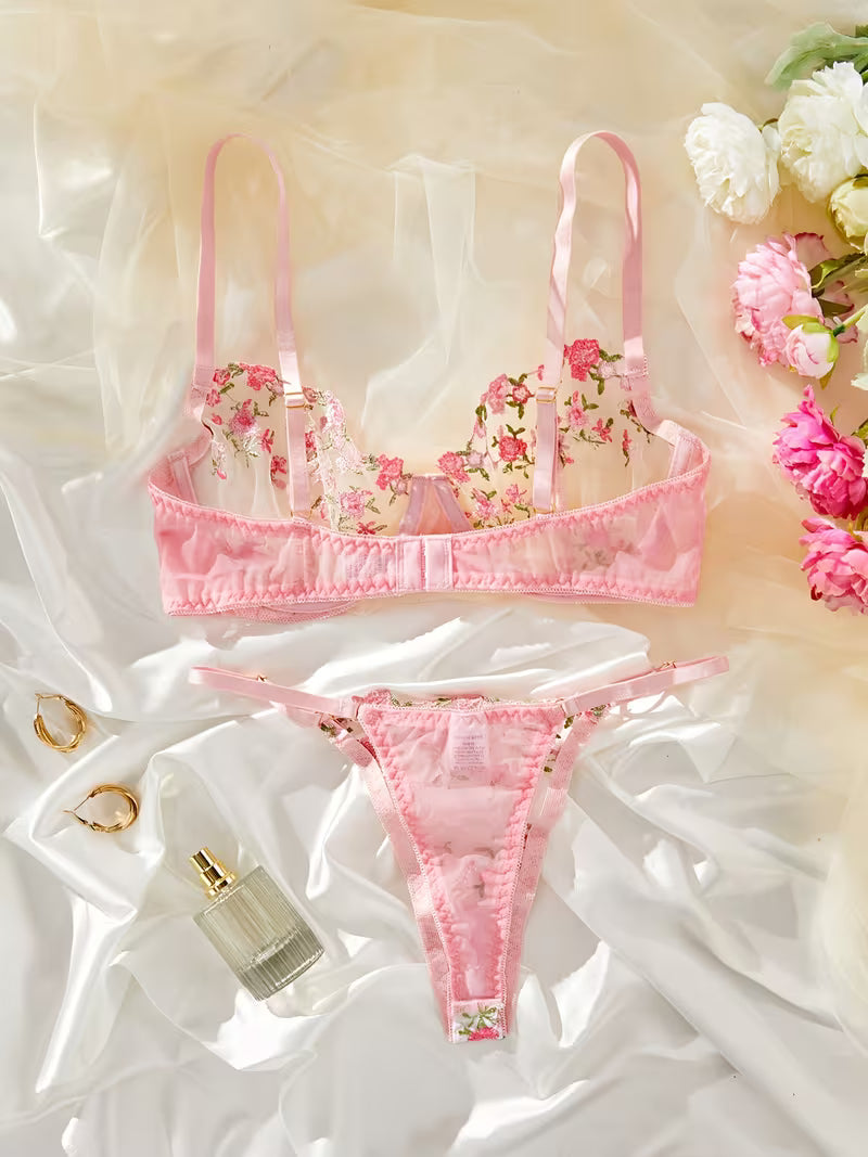 Pack of 3 Sweet Flower Floral Pushup Summer Set with pantie.
