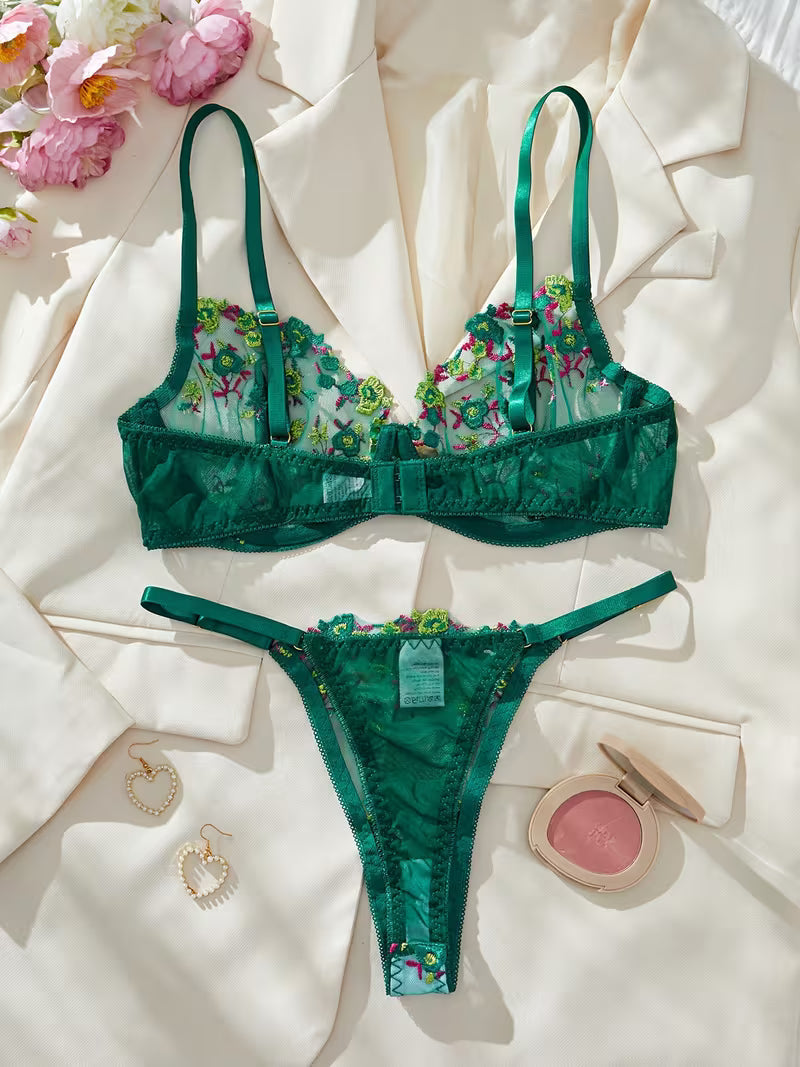Pack of 3 Sweet Flower Floral Pushup Summer Set with pantie.