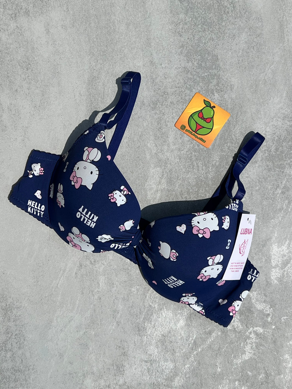 Flourish High Quality Front Open 4 In 1  Push-up Hello Kitty Print Adjustable Straps Bra Panty Set 016