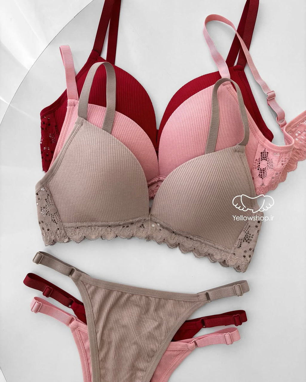 (34-36)Elegant light padded bra set (042)
