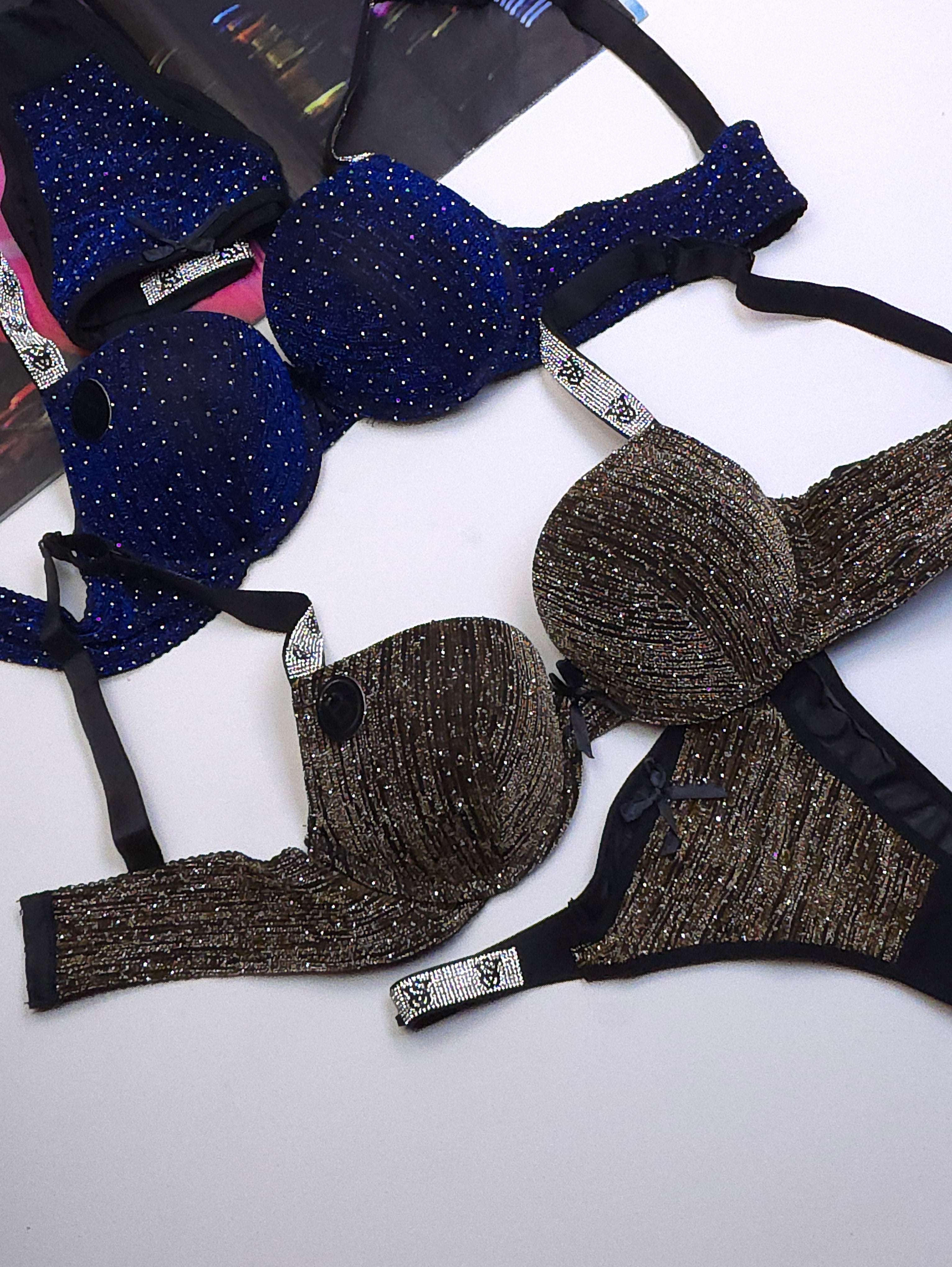 (34-40)b Moonlight Padded Pushup Bra Panty Set (027)