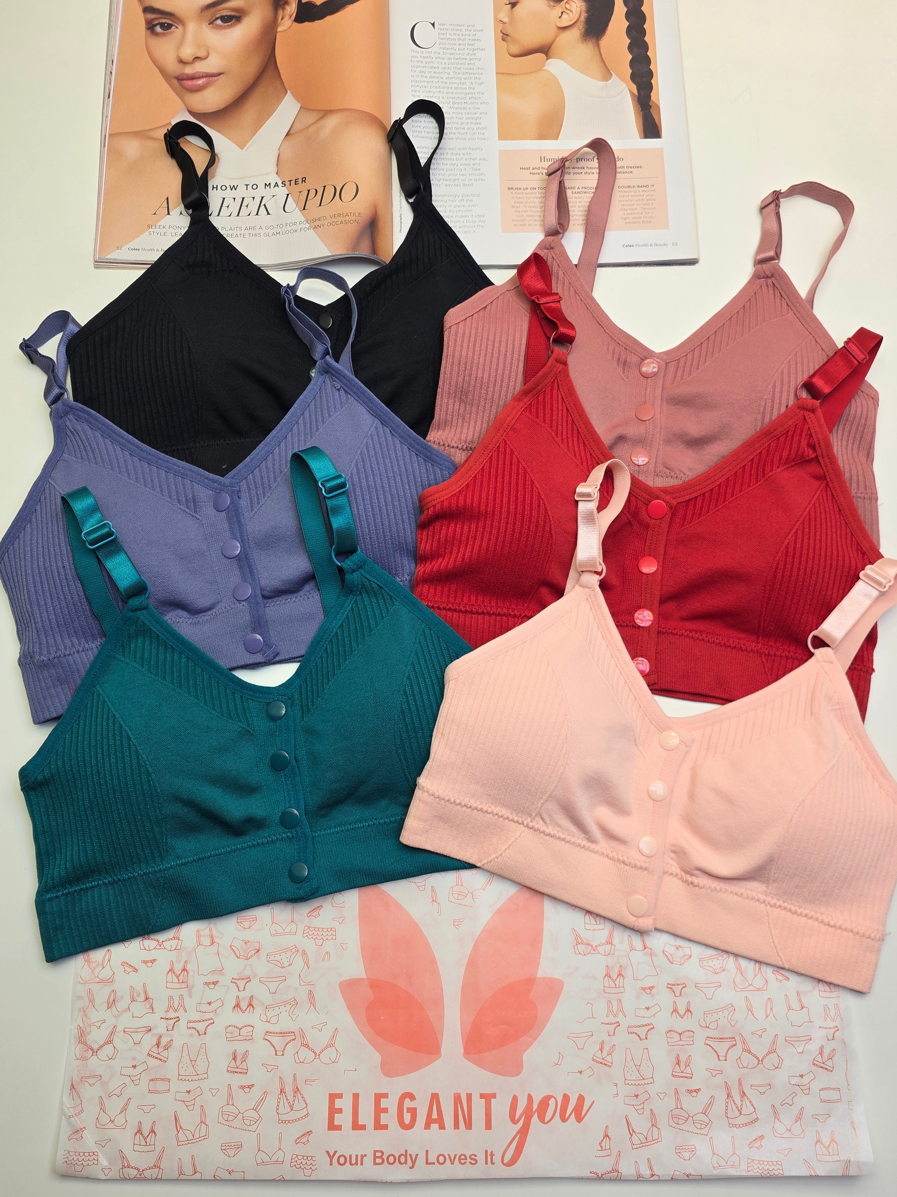 (28-44)Front Button Style Comfy Bra